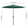 Miniatyrbillede 2 af 2: Udendørs Parasol, 270 cm Størrelse, UV Beskyttelse, Justerbar Tilt Funktion,3