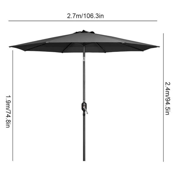 Ulkoparasiitti, 270 cm koko, UV-suoja, säädettävä kallistustoiminto,1