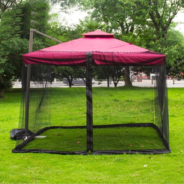 Lollanda-hyttysverkko aurinkovarjoihin – vetoketjullinen verkko aurinkosuojaan, terassille, puutarhaan ja pöytään, suojaa hyttysiltä ja hyönteisiltä (Roman Umbrella:300x300x230cm)