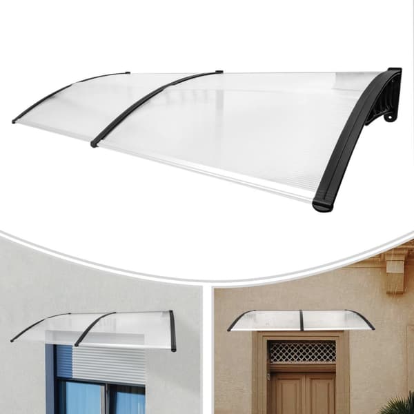Framdörrsöverbyggnad, Transparent Design, UV-blockeringsgrad 95%,L, Transparent