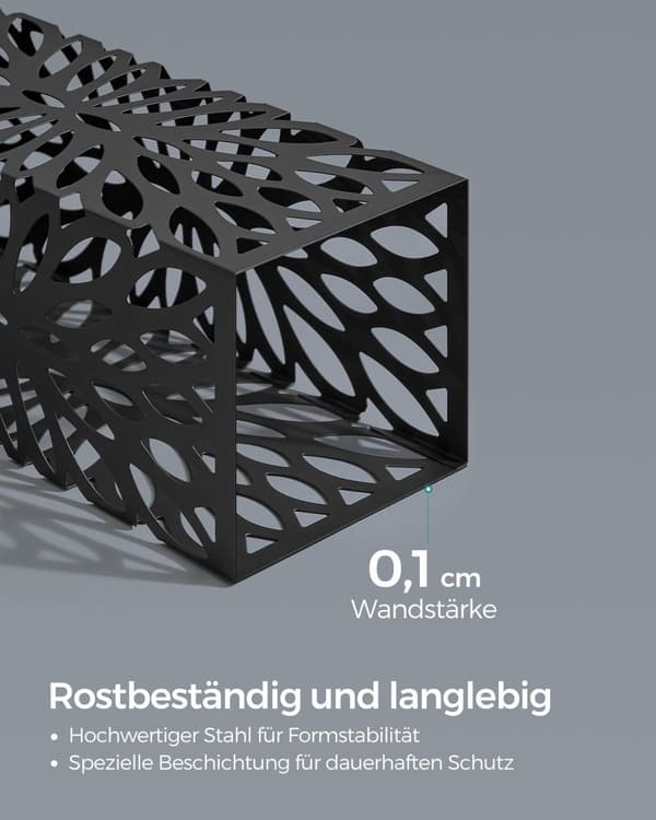 Paraplyholder til Entré, Firkantet Paraplystativ i Stål, Fritstående, 4 Kroge, Sort