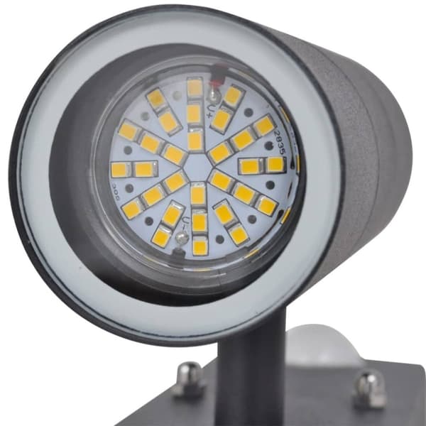 vidaXL LED-vegglampe sylinderform rustfritt stål svart med sensor