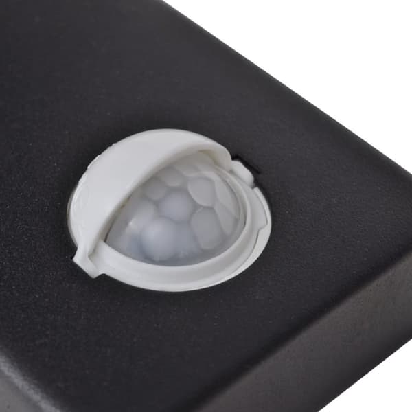 vidaXL LED-vegglampe sylinderform rustfritt stål svart med sensor