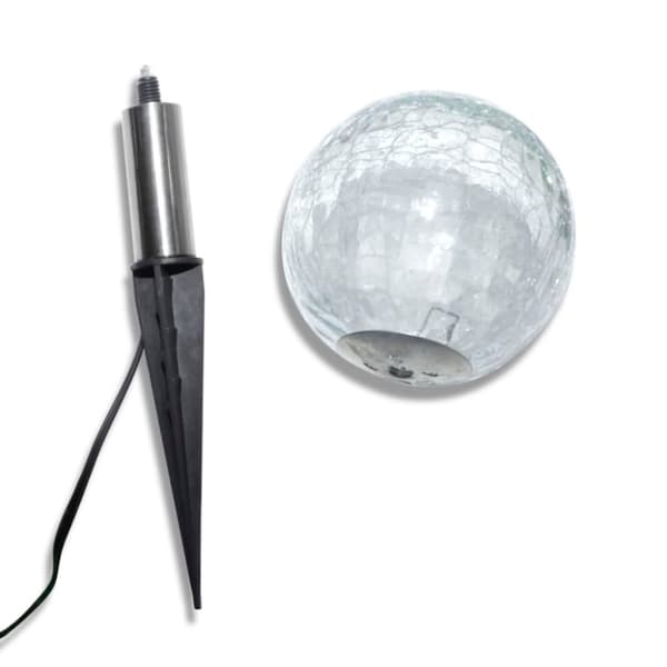 vidaXL Utelampa med markspett 3 LED rund solcell