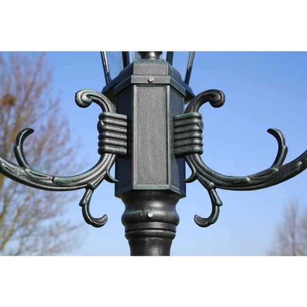 vidaXL Hagelampe 3-armet 230 cm mørkegrønn/svart aluminum