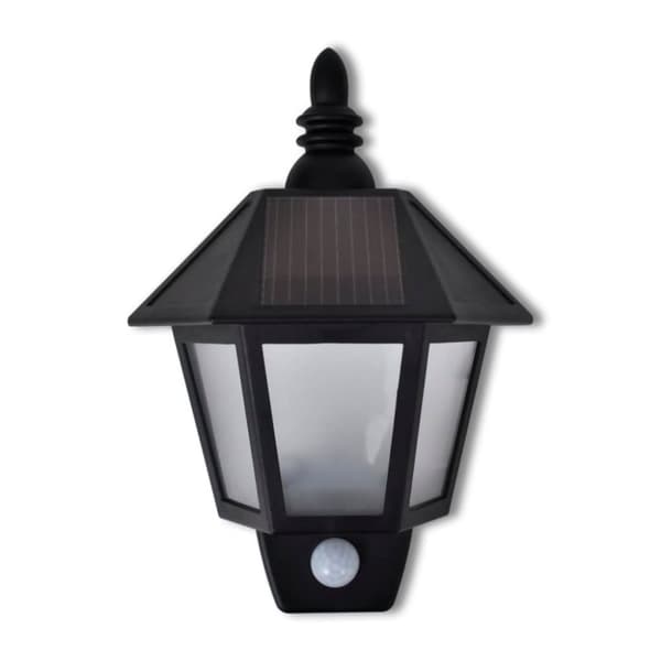 vidaXL Soldriven vägglampa med rörelsesensor 2 st