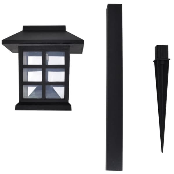 vidaXL Utendørs solcellelampesett 12 stk med jordspyd 8,6x8,6x38 cm