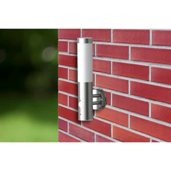 vidaXL Utomhusvägglampa med sensor rostfritt stål