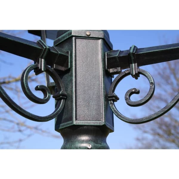 vidaXL Trädgårdslampa 3 armar 215 cm mörkgrön/svart aluminium