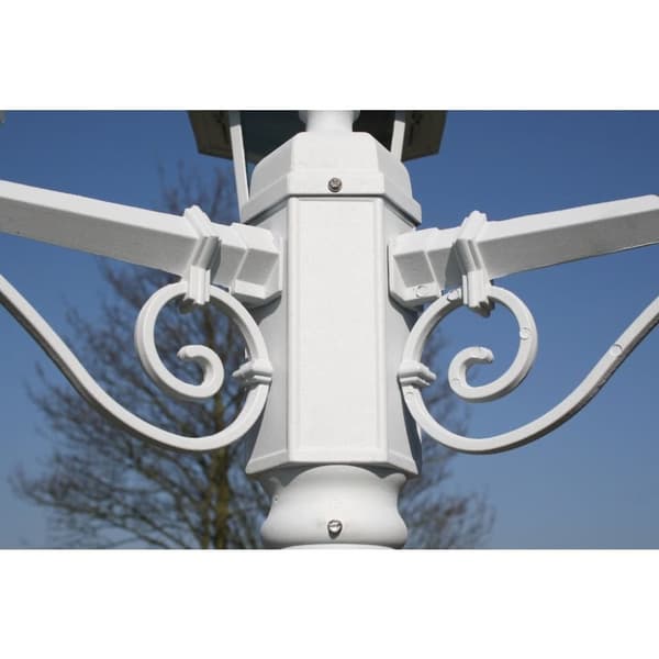vidaXL lygtepæl med 3 arme 215 cm aluminium hvid