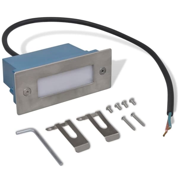 vidaXL Innfelte LED-trappelys 6 stk 44x111x56 mm