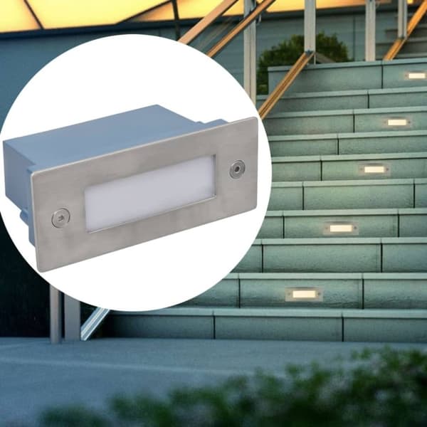 vidaXL Innfelte LED-trappelys 6 stk 44x111x56 mm