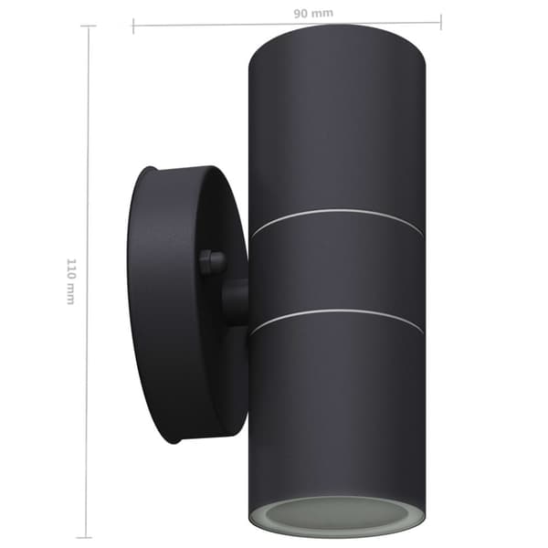 vidaXL Utendørs LED Vegglamper 2 stk Rustfritt stål Oppover/Nedover