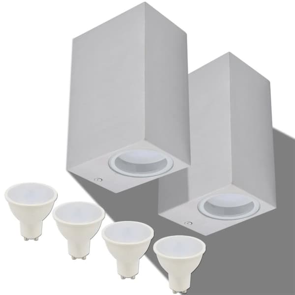 vidaXL Utendørs LED Vegglampe 2 stk. Firkant opp/Nedover