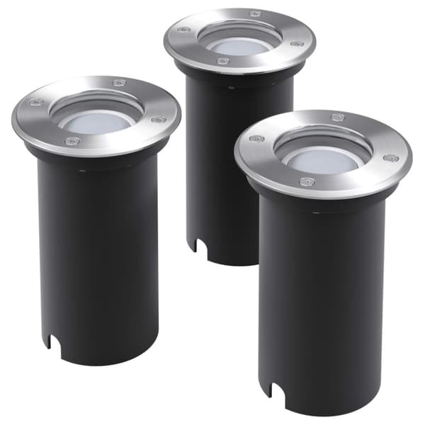 vidaXL LED-nedgravningsspots 3 stk. rund