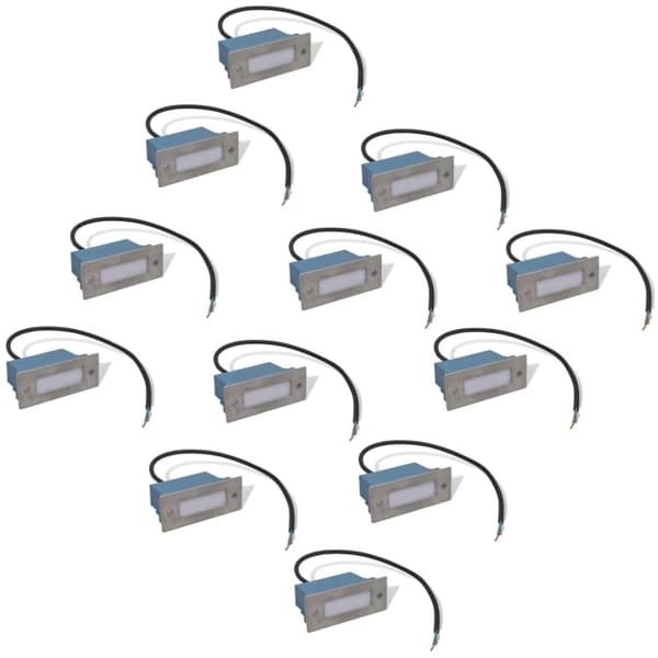 vidaXL forsænket LED-trappelys 12 stk. 44x111x56 mm