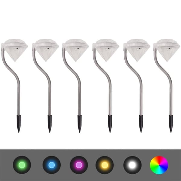 vidaXL soldrevne LED-havelamper 6 stk. 9x7,8x29,5 cm