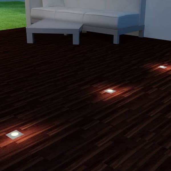 vidaXL LED-nedgravningsspots 3 stk. firkantet