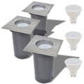 Miniatyrbillede 1 af 8: vidaXL LED-nedgravningsspots 3 stk. firkantet