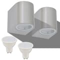 Pikkukuva 2 / 8: vidaXL LED-seinävalaisimet ulkotiloihin 2 kpl Pyöreä Alaspäin