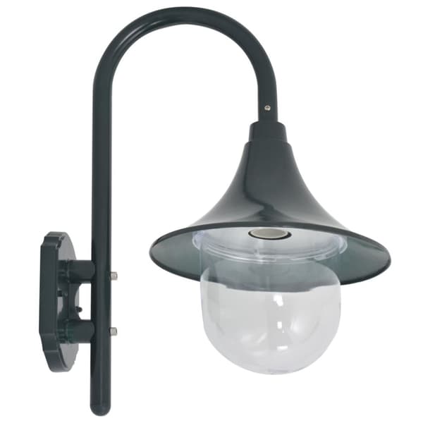 vidaXL havevæglampe E27 42 cm aluminium mørkegrøn