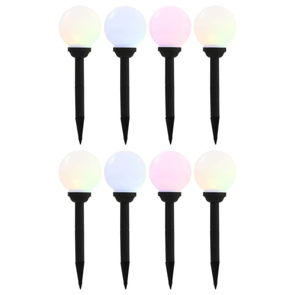 vidaXL LED-aurinkokennovalaisin 8 kpl väriä vaihtava pyöreä 15 cm RGB