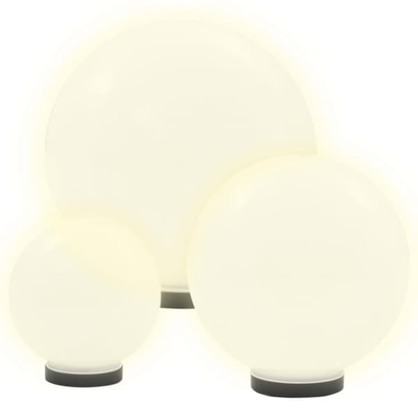 vidaXL LED-kulelamper 6 stk sfærisk 20/30/40 cm PMMA