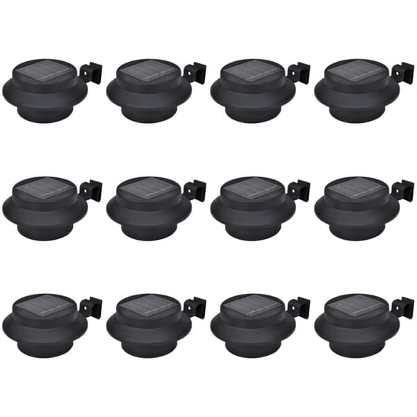 vidaXL Ulkoaurinkokennovalaisin aitaan 12 kpl LED musta
