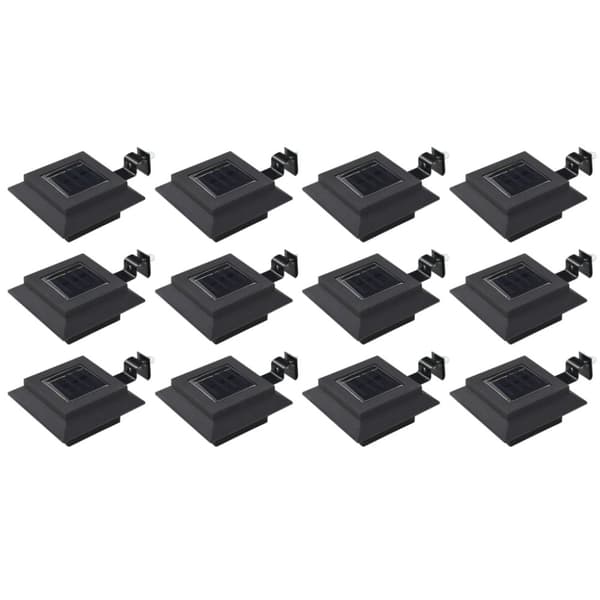 vidaXL soldrevne udendørslamper LED 12 stk. 12 cm firkantet sort