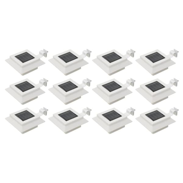 vidaXL Solcellslampor 12 st LED fyrkantiga 12 cm vit