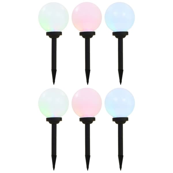 vidaXL Solcellslampor med LED 6 st sfäriska 20 cm RGB