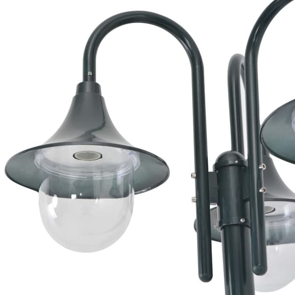 vidaXL Hagelyktestolpe E27 220 cm aluminium 3 lamper mørkegrønn