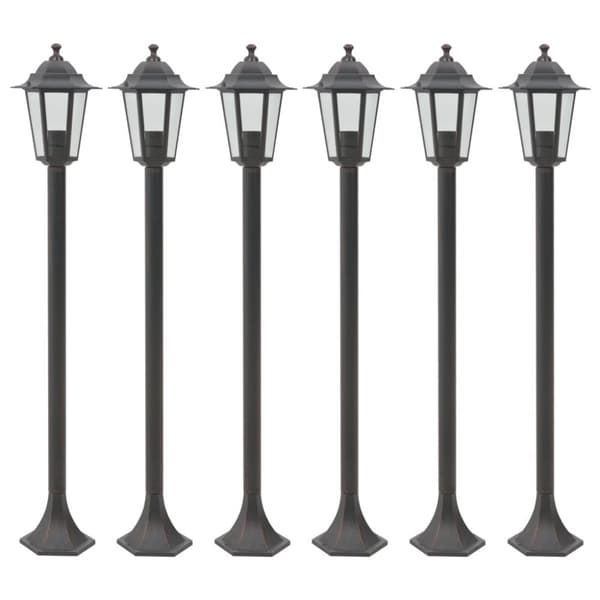 vidaXL Pylväsvalaisimet puutarhaan 6 kpl E27 110 cm alumiini pronssi