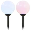 Miniatyrbilde 1 av 10: vidaXL Utendørs sollampe 2 stk LED kuleformet 30 cm RGB