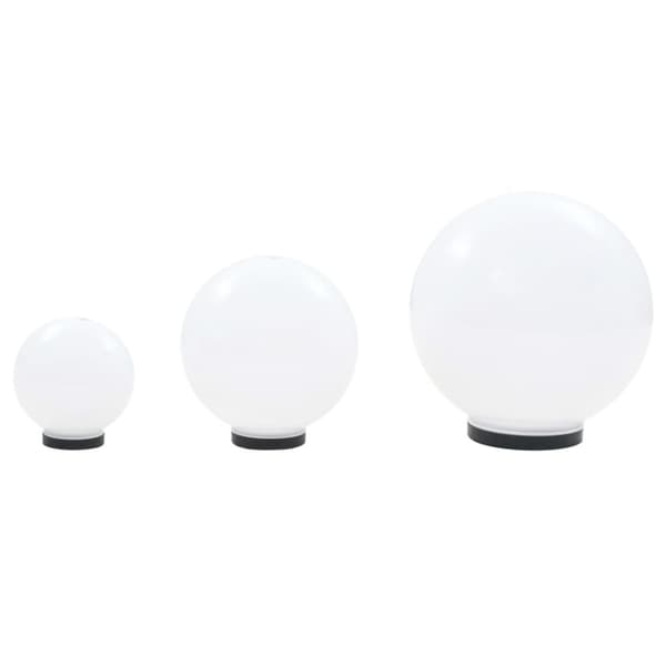 vidaXL Globlampa LED set 3 st sfäriska 20/30/40 cm PMMA