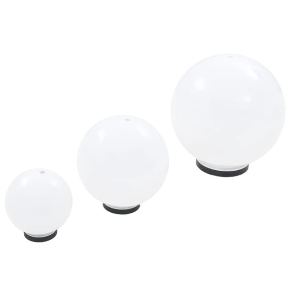 vidaXL Globlampa LED set 3 st sfäriska 20/30/40 cm PMMA
