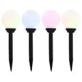 Miniatyrbild 1 av 10: vidaXL Sollampa LED set 4 st sfäriska 15 cm RGB