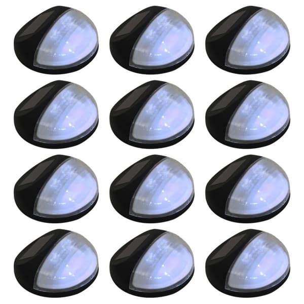 vidaXL Aurinkoenergia ulkoseinävalaisimet LED 12 kpl pyöreä musta
