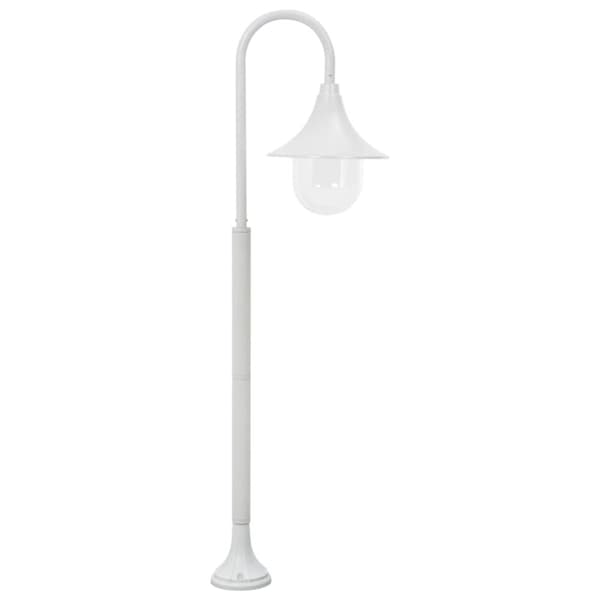 vidaXL Pylväsvalaisin puutarhaan E27 120 cm alumiini valkoinen