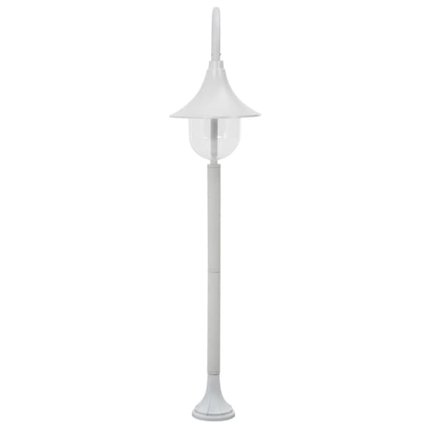 vidaXL Pylväsvalaisin puutarhaan E27 120 cm alumiini valkoinen
