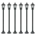 Miniatyrbillede 1 af 5: vidaXL havestolpelamper 6 stk. E27 110 cm aluminium mørkegrøn