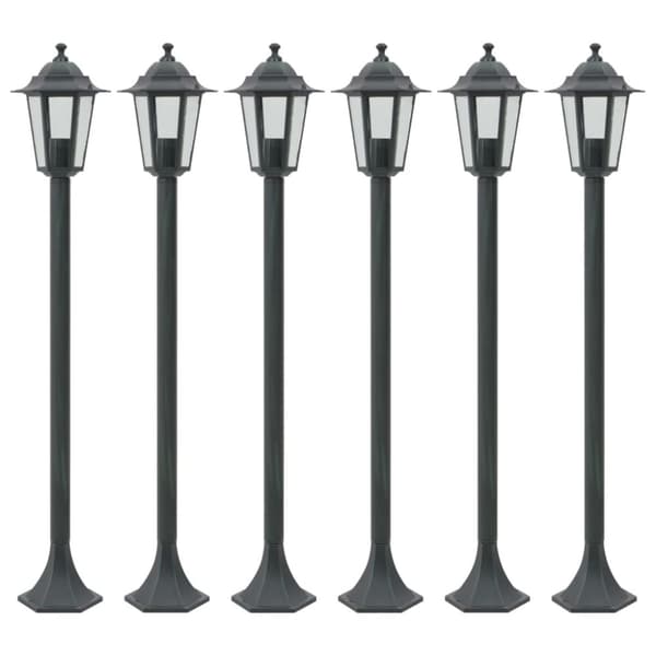 vidaXL havestolpelamper 6 stk. E27 110 cm aluminium mørkegrøn