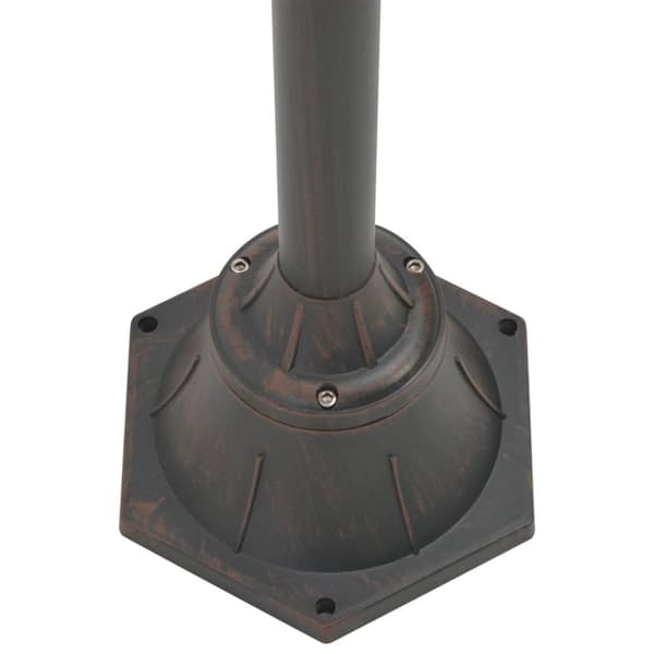 vidaXL Lyktstolpe för trädgård E27 220 cm aluminium 2 lyktor brons