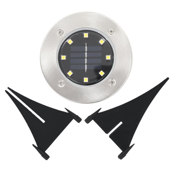 vidaXL Soldrevet bakkelys 8 stk LED-lys hvit