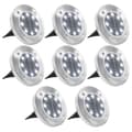Miniatyrbilde 1 av 6: vidaXL Soldrevet bakkelys 8 stk LED-lys hvit