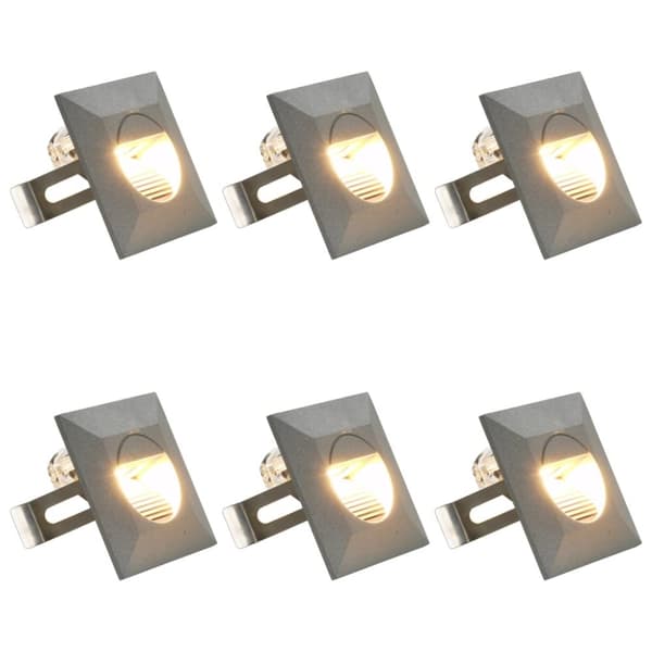 vidaXL Utendørs LED-vegglamper 6 stk 5 W sølv firkantet