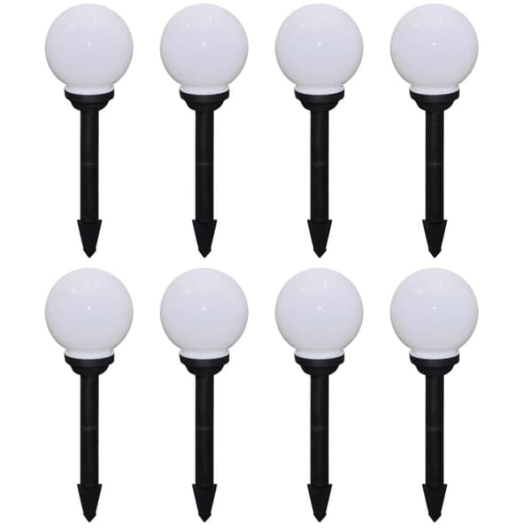 vidaXL Utendørs LED-lamper for hagesti 8 stk 15 cm med jordpinne