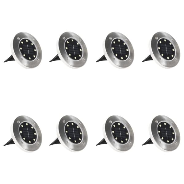 vidaXL Soldrevet bakkelys 8 stk LED-lys RGB-farge