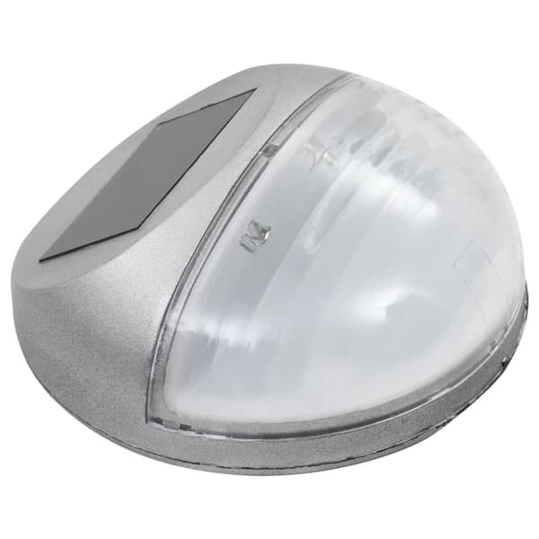 vidaXL væghængte LED-solcellelamper 12 stk. rund sølvfarvet