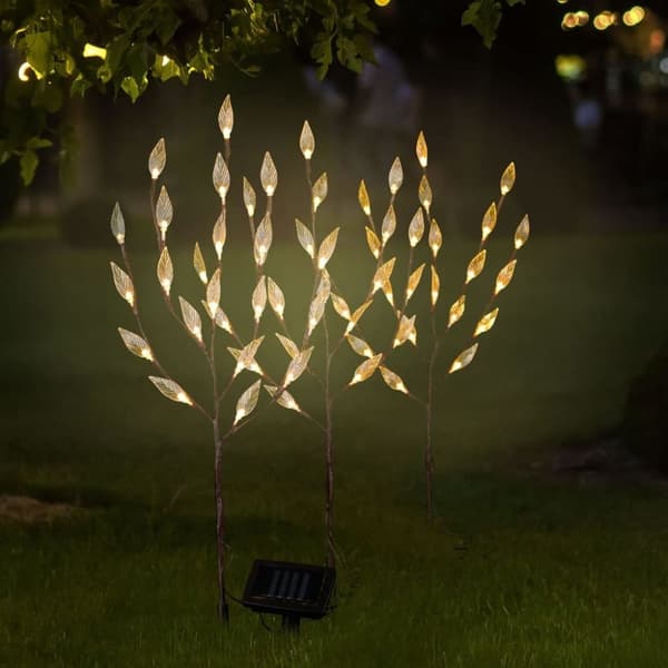 HI Solcellsbelysning LED 50 cm buske transparent och brun